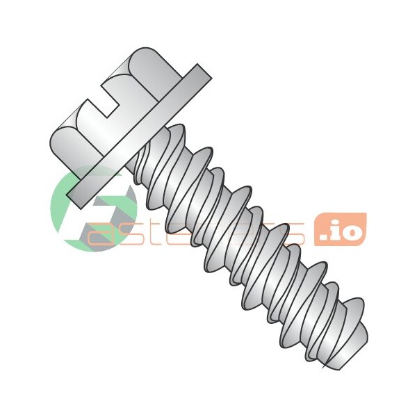 Newport Fasteners Thread Cutting Screw, #10 x 3/4 in, 18-8 Stainless Steel Hex Head Slotted Drive, 3000 PK 452433 - main